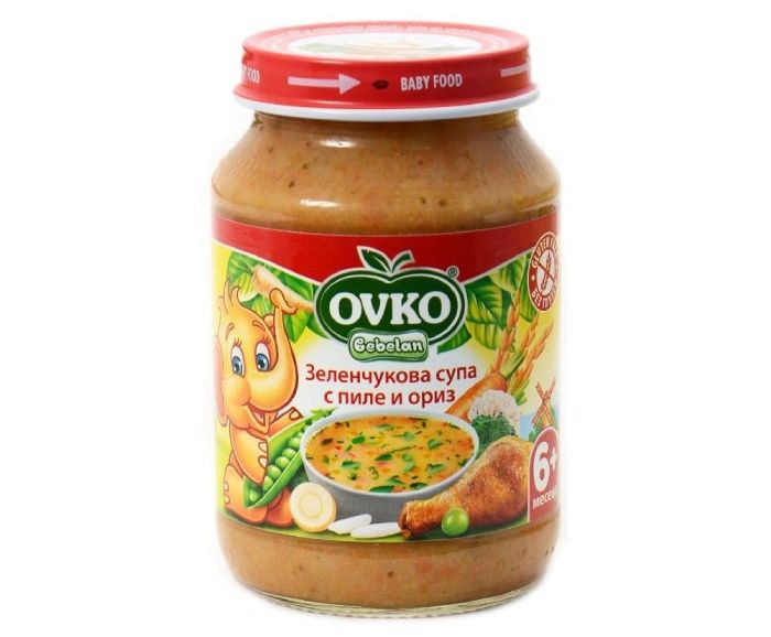 Зеленчукова Супа Ovko Пиле и Ориз след 7-ия месец Bebelan 190 г