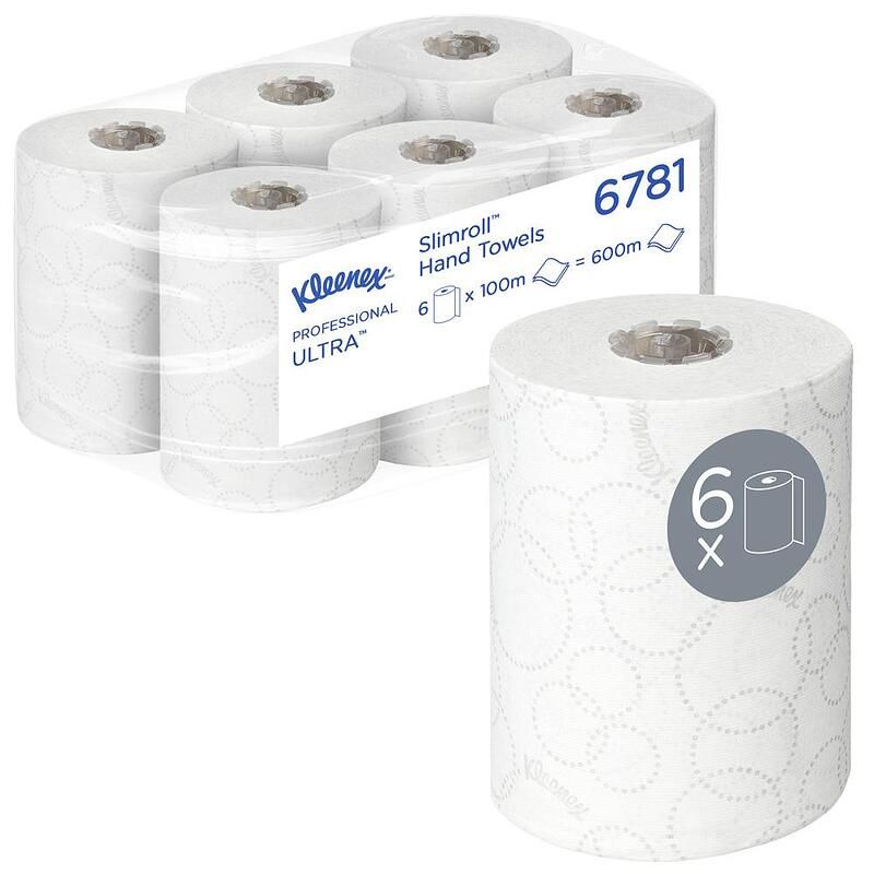6781 Kleenex® Ultra Slimroll кърпи за ръце ролка 100 метра х 6 бр - 1 чувал