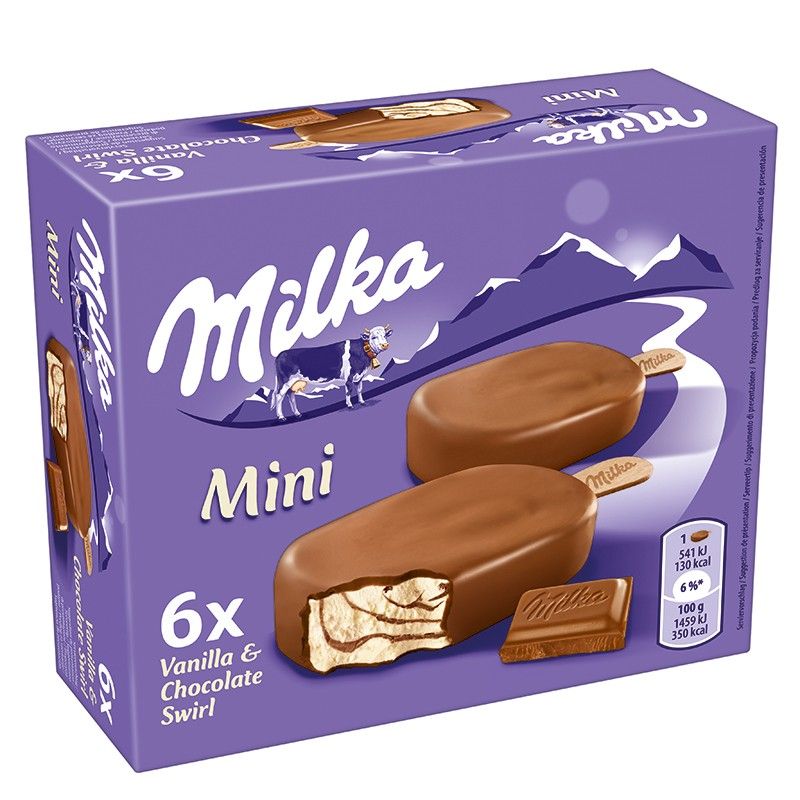 Сладолед Milka Ванилия и Шоколад Мини Стик 6х37 г