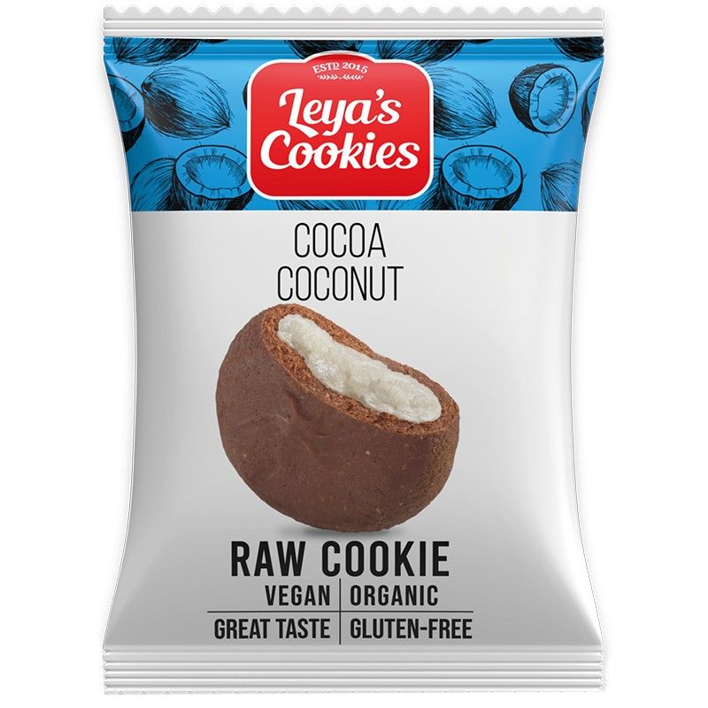 Био Суров Десерт Leya's Cookies с Какао и Кокос Веган Без Глутен 25 г