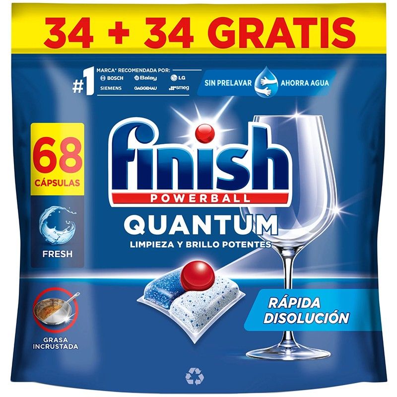Таблетки за Съдомиялна Finish Quantum 34 бр + 34 бр