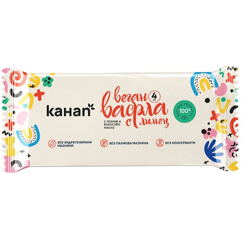 Веган Вафли с Лимец Канап 160 г  (4 х 40 г)