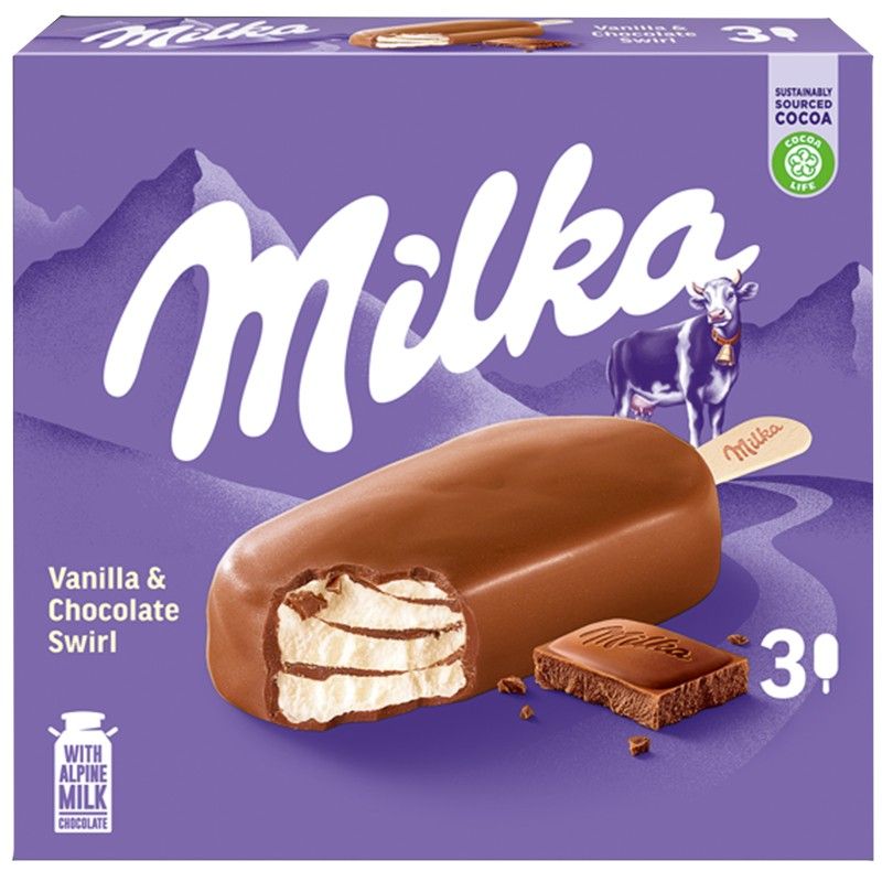 Сладолед Milka Ванилия с Млечен Шоколад 3х90 г