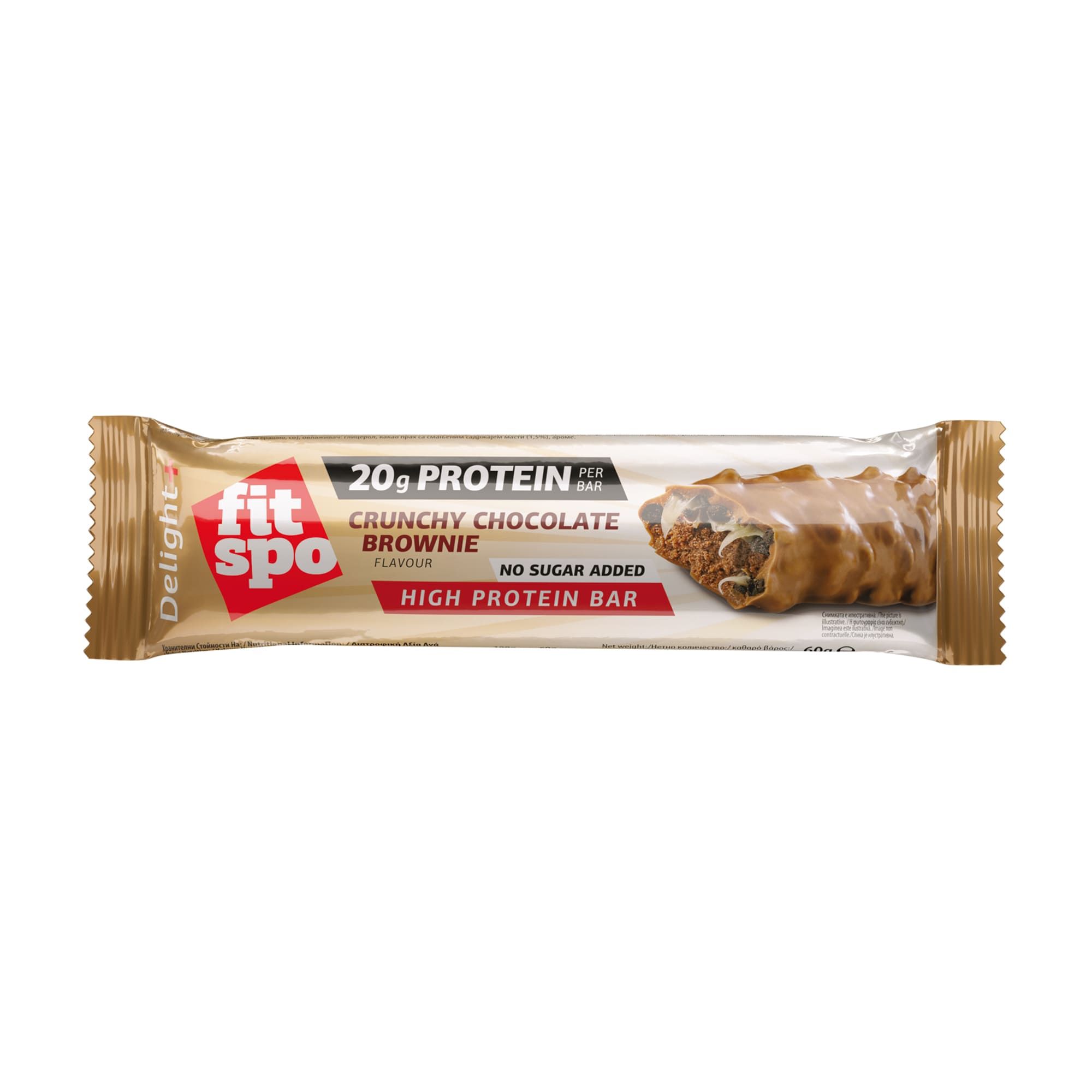 Протеинов Бар Fit Spo Delight Crunchy Шоколадово Брауни 60 г