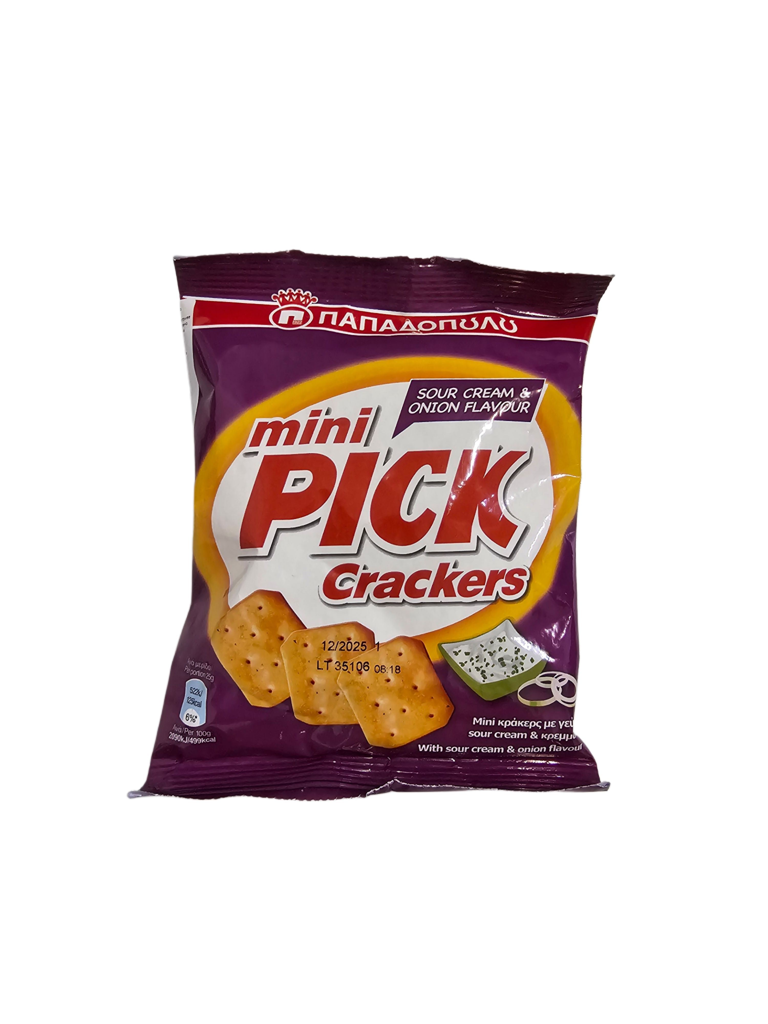 Крекери Papadopoulos Mini Pick Сметана и Лук 70 г
