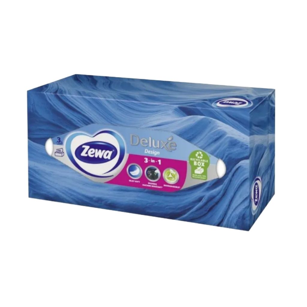 Кърпи за лице и ръце 3пл Zewa Deluxe Design цветя  90бр