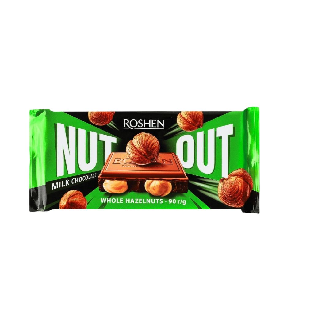 Млечен Шоколад Roshen Nut Out с Цели Лешници 90 г