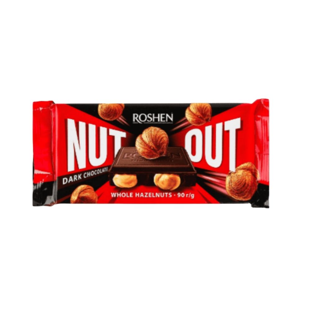 Тъмен Шоколад Roshen Nut Out с Цели Лешници 90 г
