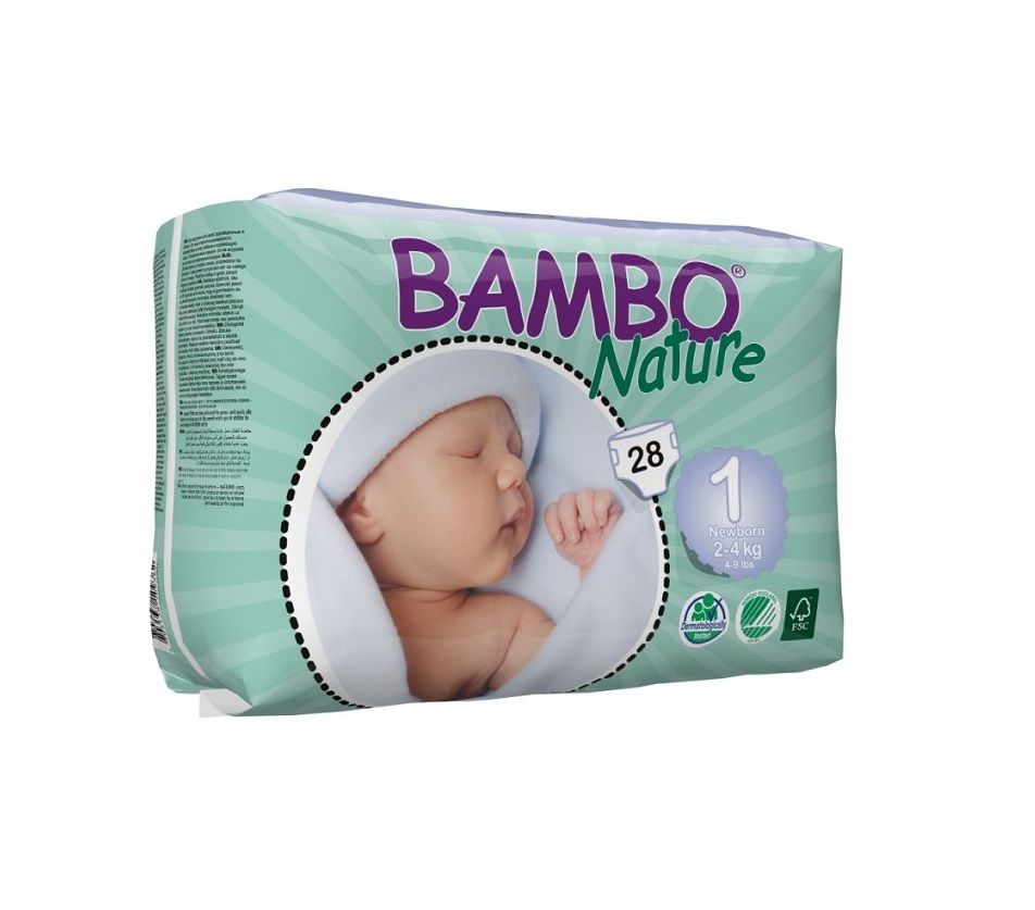 Био Бебешки Пелени Bambo Nature Newborn 1 (2-4 кг) 22 бр