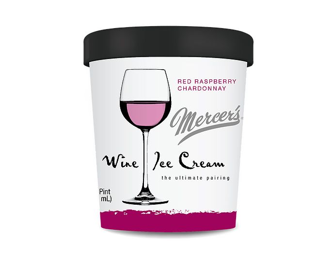 Сладолед с вино Червена малина и Шардоне Mercer's 292гр