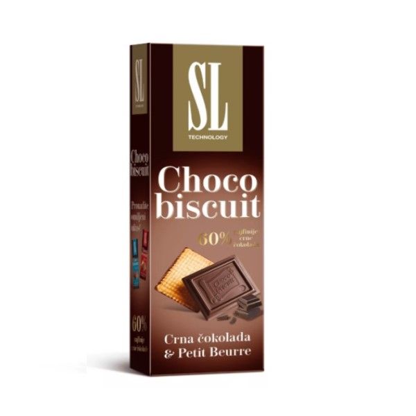 Шоколадови бисквити SL тъмен шоколад и бисквита     125 г