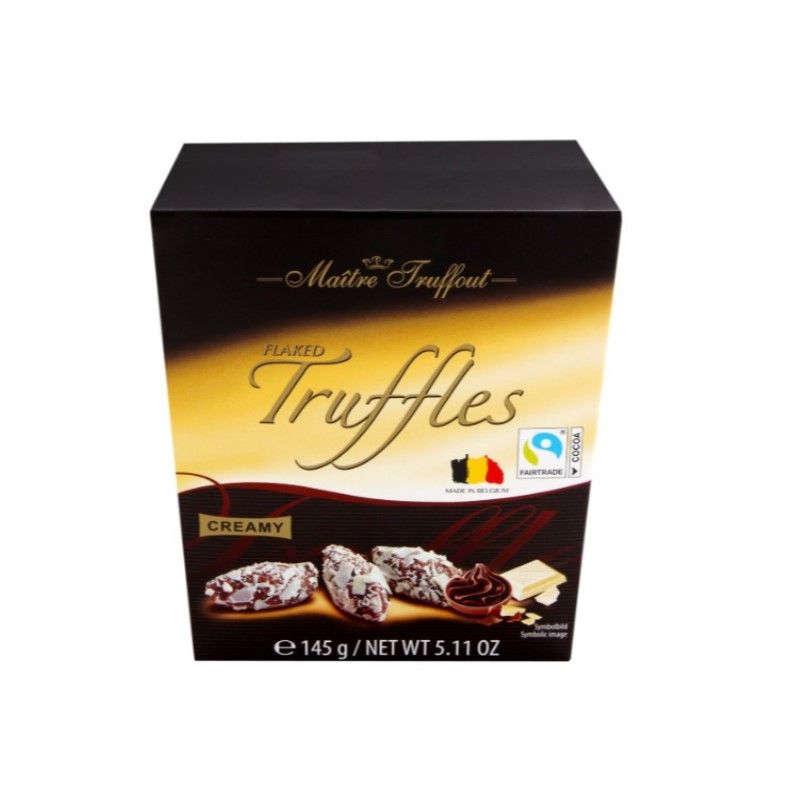 Шоколадови трюфели с пълнеж от крем и бял шоколад Maitre Truffout 145гр