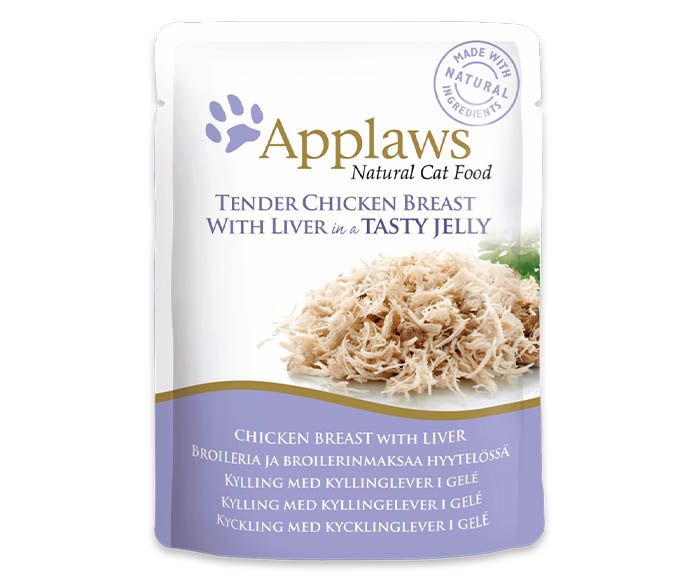 Котешка храна Applaws пилешки гърди с дроб в желе 70гр ЗОО