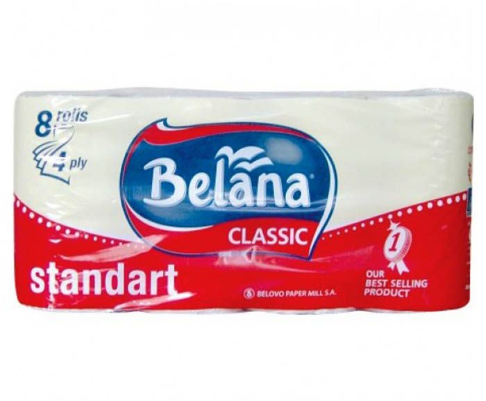 Тоалетна хартия четирипластова Belana Classic 8 бр
