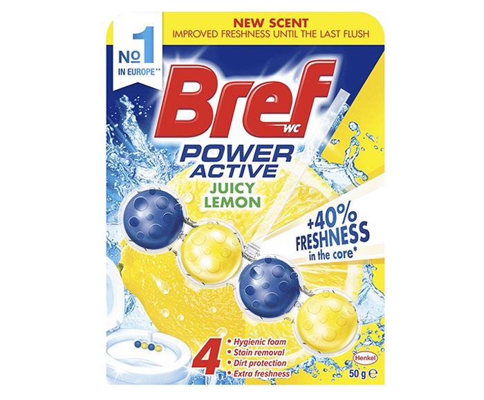 Ароматизатор за тоалетна чиния Bref Power Aktiv Lemon 50 г