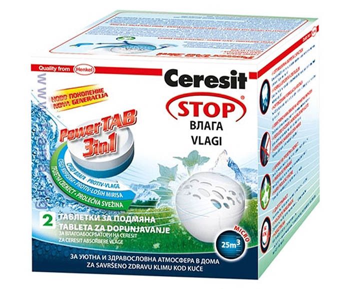 Таблетки за влагоабсорбатор Ceresit Stop влага 2х300гр - пролетно ухание