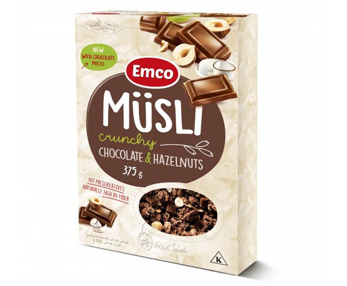Мюсли Emco с шоколад и лешници 375 г