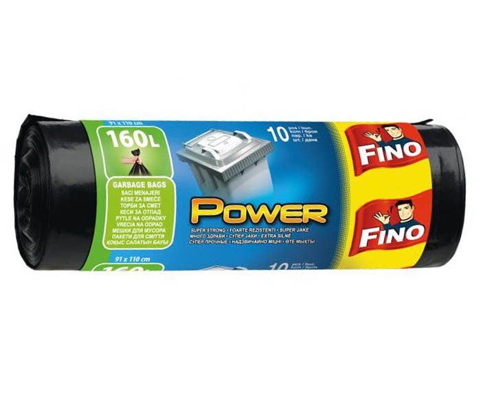 Торби за смет Fino Power 160 л 10 бр черни плътни