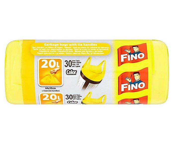Торби за смет с дръжки Fino 20 л 30 бр жълти
