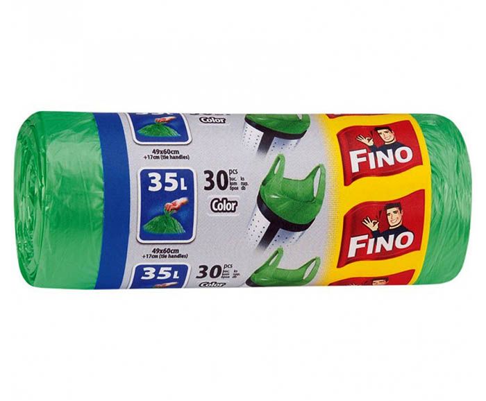 Торби за смет с дръжки Fino 35 л 30 бр зелени 