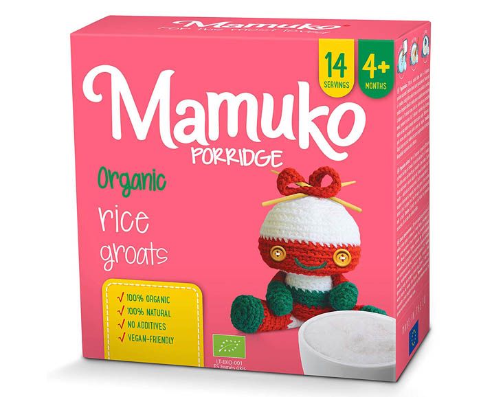 Био оризова бебешка каша за готвене Mamuko 240 г  4+ месеца