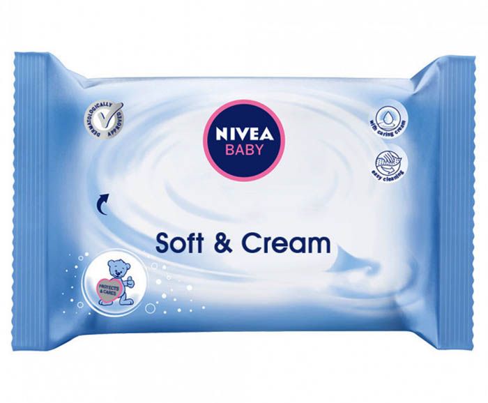 Мокри кърпички с лек крем Nivea Baby Soft & Cream 63бр