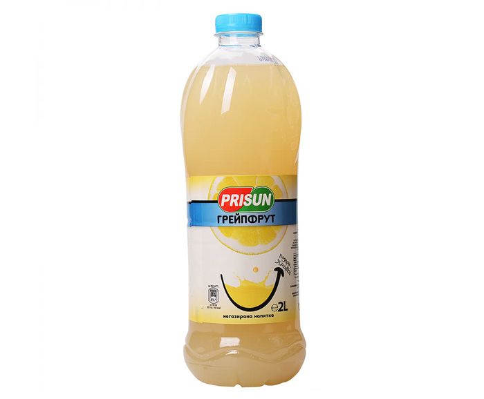 Негазирана безалкохолна напитка Prisun грейпфрут 2 л
