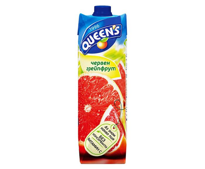 Плодова напитка Червен грейпфрут Queen's 1 л