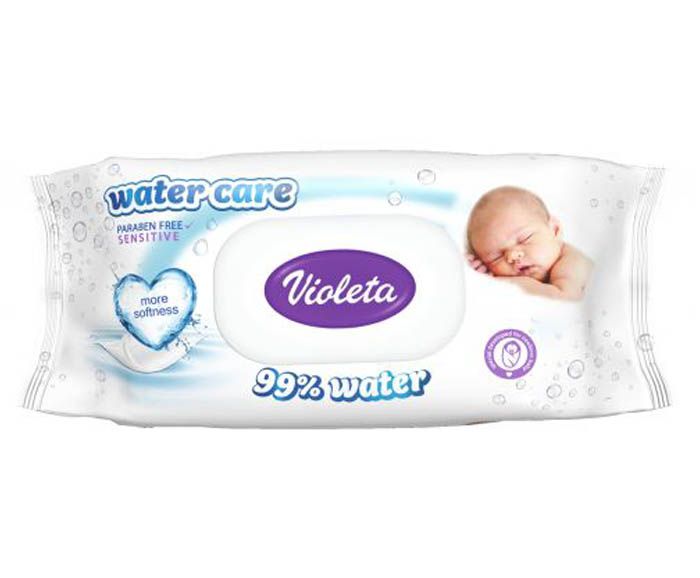 Бебешки мокри кърпички Violeta 99% вода 56 бр