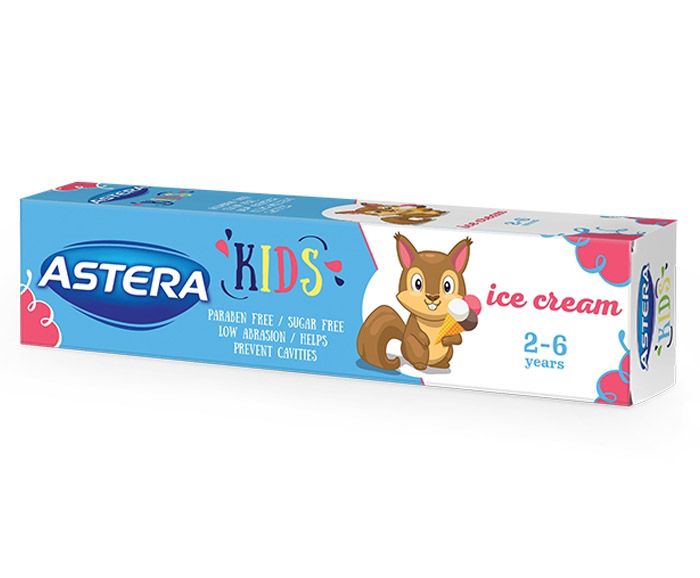 Детска паста за зъби ASTERA KIDS с вкус на сладолед