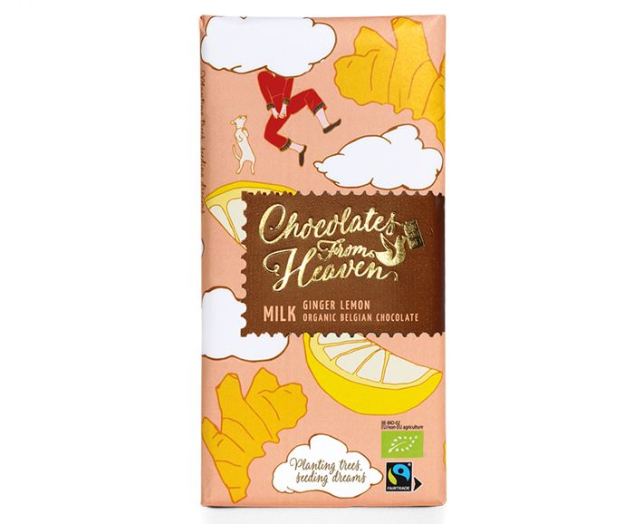 Био Млечен Шоколад с Джинджифил и Лимон Chocolates From Heaven 100 г