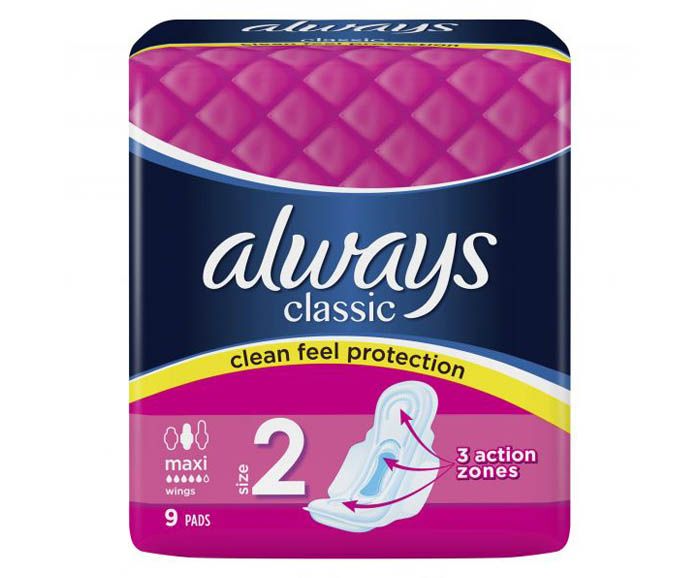 Дамски Превръзки Always Classic Dry Maxi 9 бр