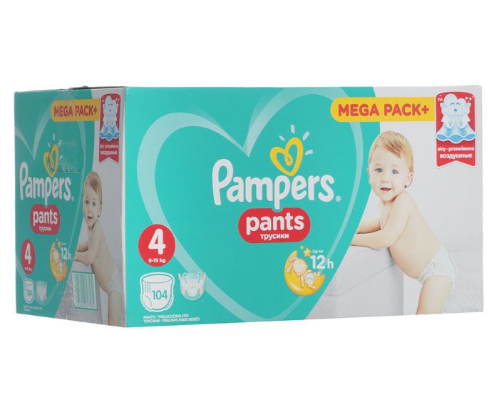 Бебешки Памперс Гащички Pampers Pants 4 (9-15 кг) 108 бр