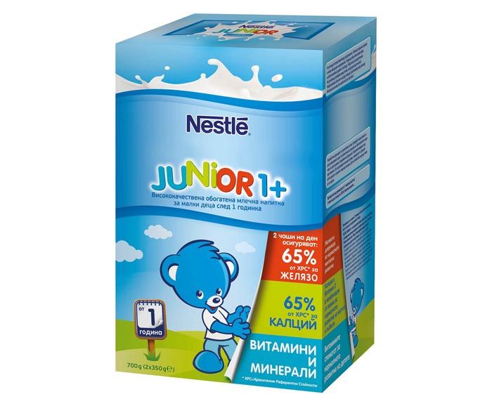 Адаптирано мляко Nestle Junior 1+ години 2x350гр