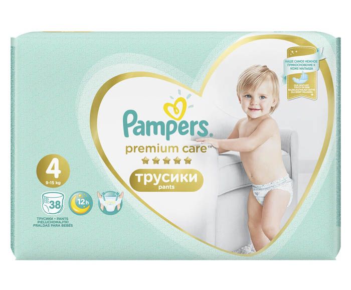 Бебешки Памперс Гащички Pampers Premium Care 4 (9-15) 38 броя