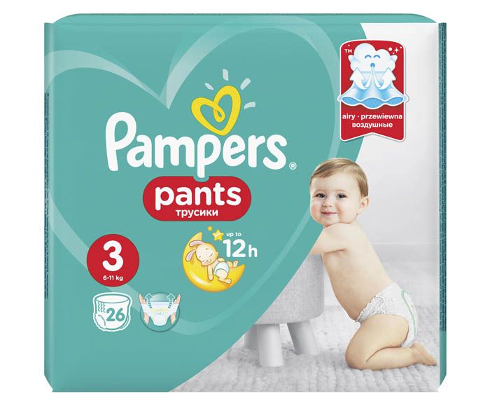 Бебешки памперс гащички Pampers Pants 3 (6-11) 26 броя
