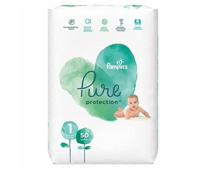 Пелени Pampers Pure Protection 1 (2-5) 50 бр