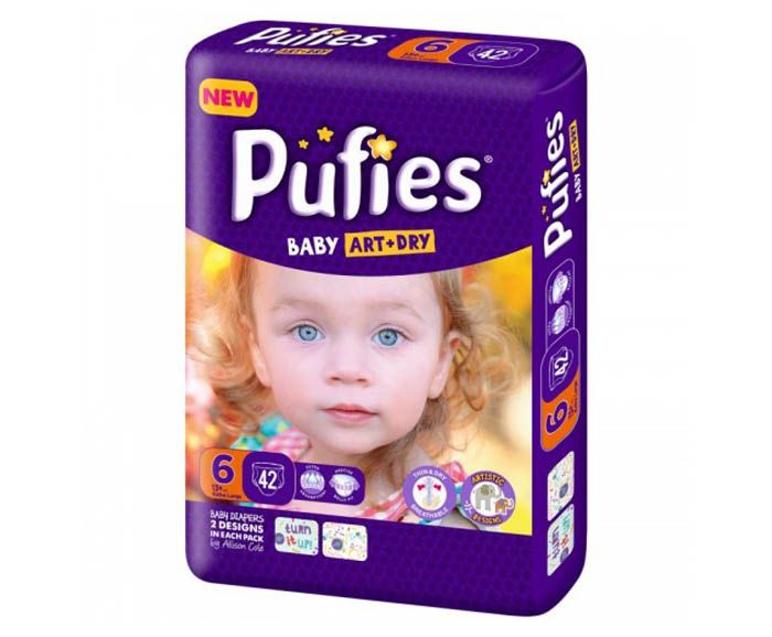 Бебешки пелени Pufies Art+Dry 6  13+ кг 42 бр