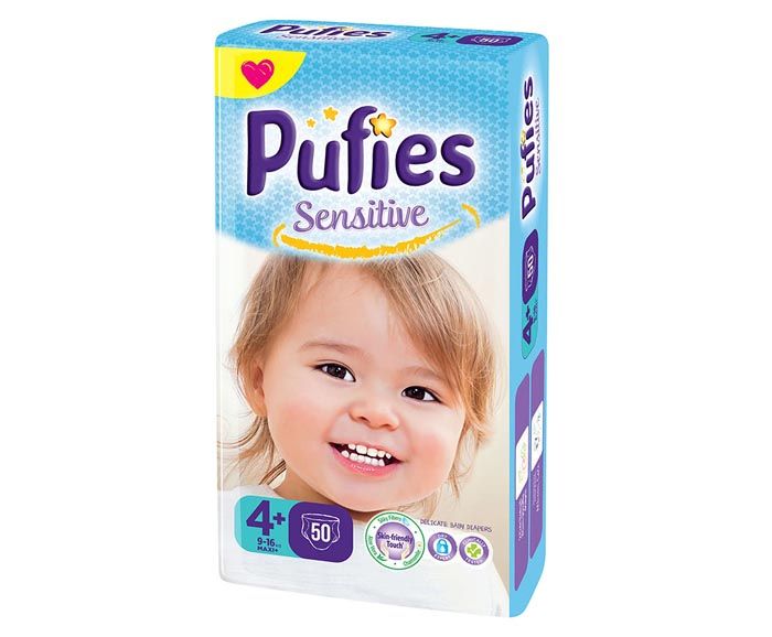 Бебешки Пелени Pufies Sensitive 4 (9-19 кг) 50 бр