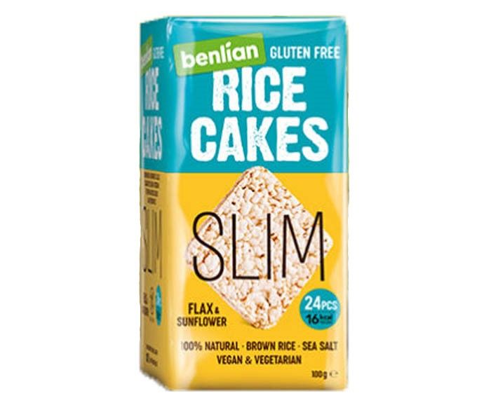 Оризов снакс с лен и слънчогледово семе Benlian Food Rice Cakes Slim 100 г - без глутен