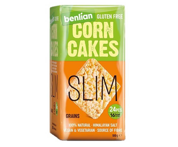 Царевичен Снакс Benlian Food Corn Cakes Slim Grains 100 г - Без Глутен