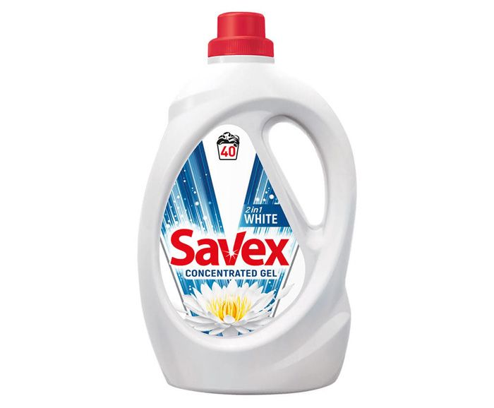 Гел за Пране Super Concentrate Savex 2in1 White 40 пр. 2.2 л