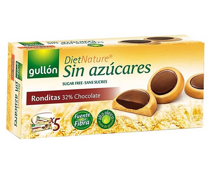 Бисквити Gullon Ronditas 32% Chocolate без захар 186 г