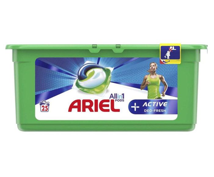 Капсули за пране Ariel All in One Pods Active Deo-Fresh 25 бр