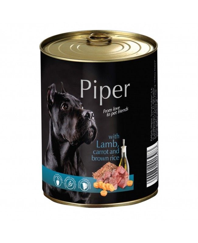 Храна за кучета с агнешко месо, моркови и кафяв ориз Piper 800 гр ЗОО