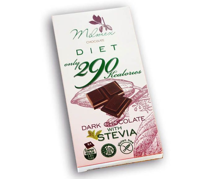Черен шоколад с 60% какао със Стевия Milmex 80 г