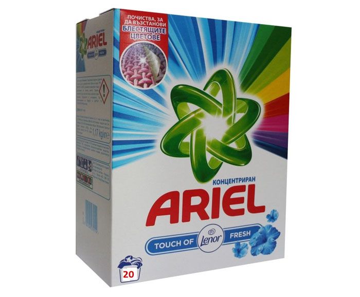 Прах за пране концентрат Ariel Touch of Lenor 20 пр. 1.3 кг