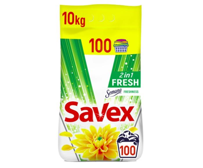 Прах за пране Savex 2in1 Fresh 100 пр. 10 кг
