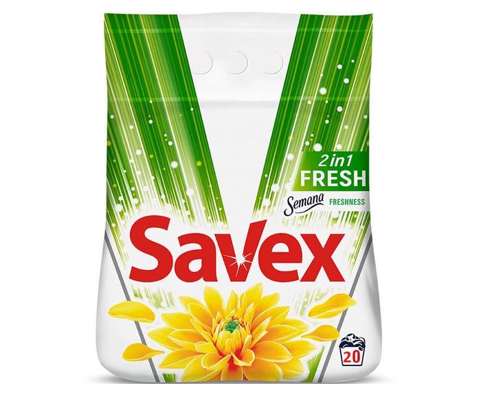 Прах за пране Savex 2in1 Fresh 20 пр. 2 кг