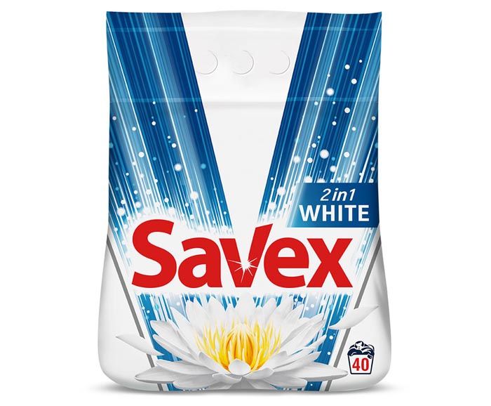 Прах за пране Savex 2in1 White 40 пр. 4 кг